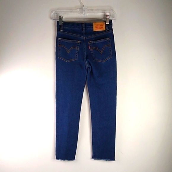 Levi's - High Rise Straight Distressed Jeans - Size 7 Regular - Picture 4 of 7